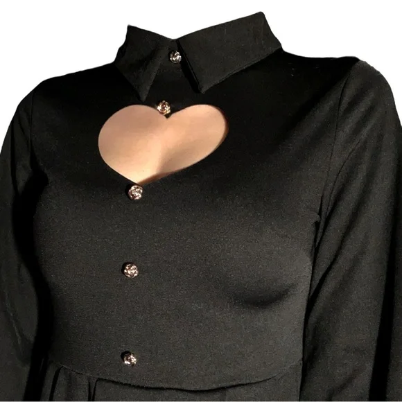 ‼️NOW SOLD ‼️ CURSEDKITTYCLOTHING Yandre Striped Heart Anime Dress - Picture 4 of 5